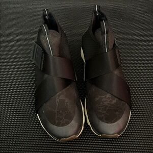 Sorel Black Slip-On Sneakers with Strap | Athletic Comfort Shoes